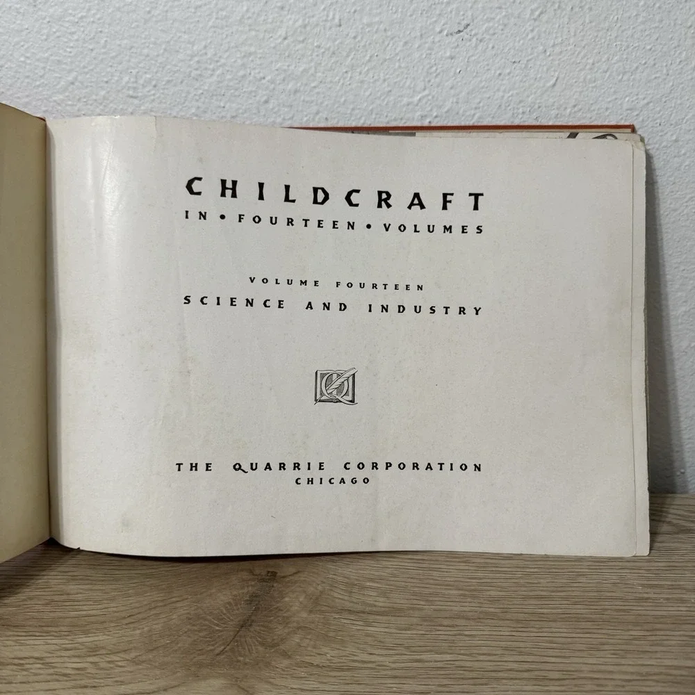 1939 Childcraft Volume 14: Science and Industry;‎ Large Illustrated HC, Vintage